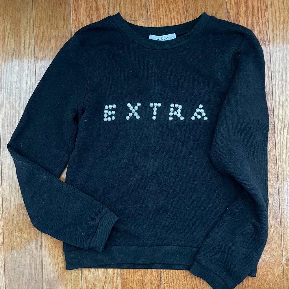 Milly extra pearl sweater jumper pullover cotton